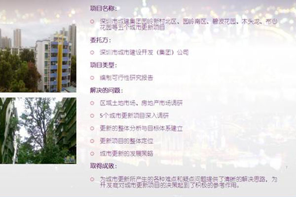 深圳市城建集團(tuán)五個城市更新項目